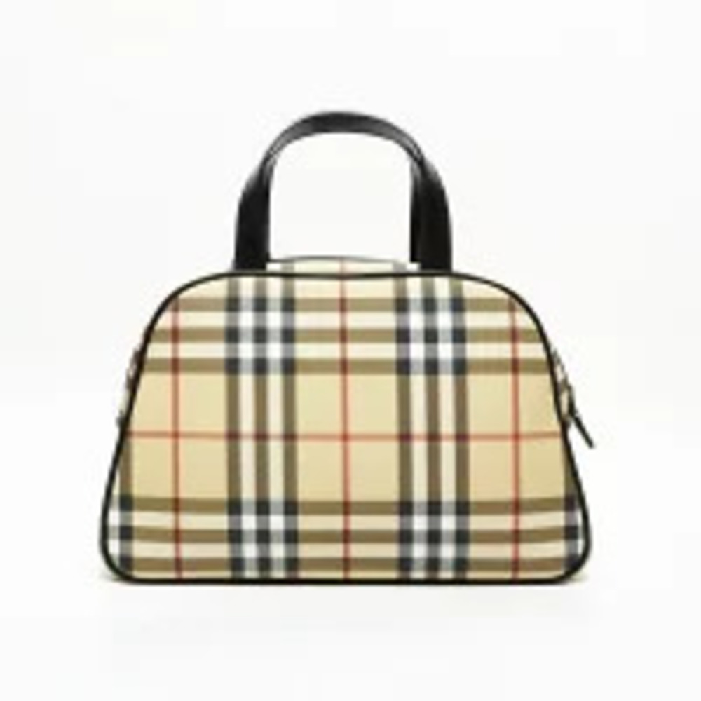 Burberry Nova Check Bowling Bag Handbag Beige - Picture 3 of 13